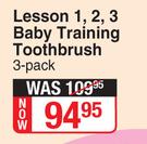 Pigeon Lesson 1,2,3 Baby Training Toothbrush-3 Pack Per Pack