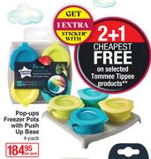 Tommee Tippee Pop-Ups Freezer Pots With Push Up Base-4 Pack Per Pack
