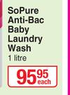 So Pure Anti-Bac Baby Laundry Wash-1Ltr Each