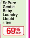 So Pure Gentle Baby Laundry Liquid-1Ltr Each
