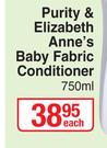 Purity & Elizabeth Anne's Baby Fabric Conditioner-750ml Each