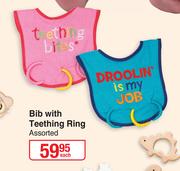 Bib With Teething Ring Assorted-Each