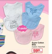 Super Cotton Bibs Assorted-2 Per Pack