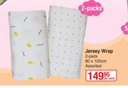 Jersey Wrap Assorted 80 x 100cm-2 Per Pack