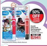 Oral-B Kids D100 Rechargeable Powerbrush-Each