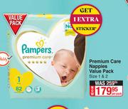 Pampers Premium Care Nappies Value Pack (Sizes 1&2)-Per Pack