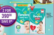 Pampers Baby Dry Nappies Or Pants Jumbo Pack (Sizes 3-6)-For 2 Packs