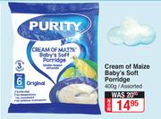 Purity Cream Of Maize Baby's Soft Porridge Assorted-400g