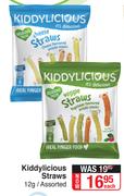 Kiddylicious Straws Assorted-12g Each