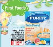 Purity Baby Cereal Stage 1-3 (Just Add Milk) Assorted-200g