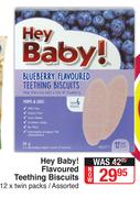 Hey Baby! Flavoured Teething Biscuits Assorted-12 Twin Packs