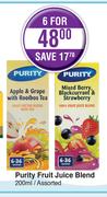 Purity Fruit Juice Blend Assorted-For 6 x 200ml