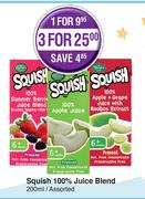 Squish 100% Juice Blend Assorted-For 3 x 200ml