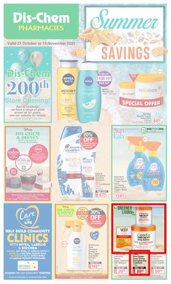 Dis-Chem : Summer Savings (21 October - 14 November 2021), page 1