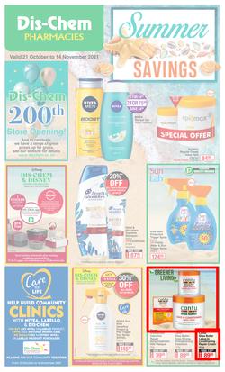 Dis-Chem : Summer Savings (21 October - 14 November 2021), page 1