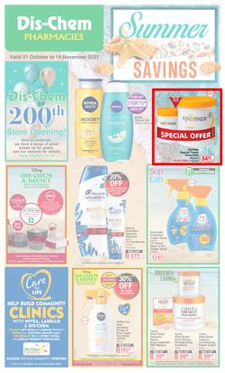 Dis-Chem : Summer Savings (21 October - 14 November 2021), page 1