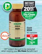 Gold MSM-90 Capsules Per Pack