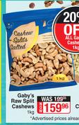 Gaby's Raw Split Cashews-1kg
