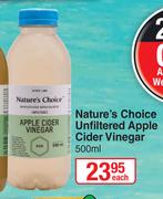 Nature's Choice Unfiltered Apple Cider Vinegar-500ml Each