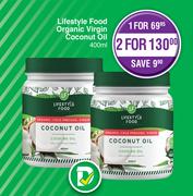 Lifestyle Food Organic Virgin Coconut Oil-For 2 x 400ml
