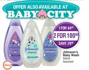 Johnson's Baby Wash Assorted-For 2 x 500ml