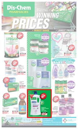 Dis-Chem : Winning Prices (24 February - 21 March 2022), page 1