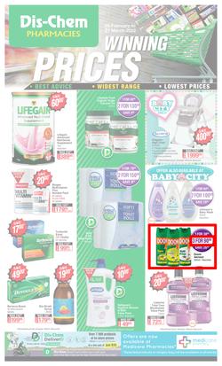 Dis-Chem : Winning Prices (24 February - 21 March 2022), page 1