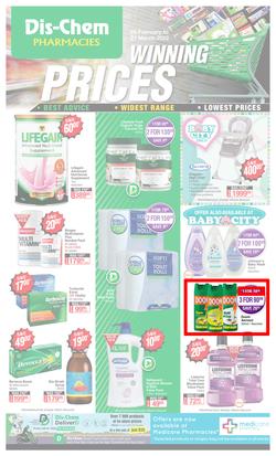 Dis-Chem : Winning Prices (24 February - 21 March 2022), page 1
