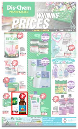Dis-Chem : Winning Prices (24 February - 21 March 2022), page 1