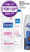 Sanex Shower Gel Assorted-750ml