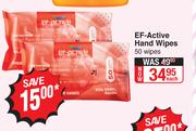 EF-Active Hand Wipes 50 Wipes-Each