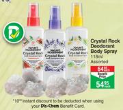 Nature Nourishment Crystal Rock Deodorant Body Spray Assorted-118ml Each