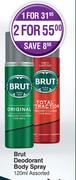 Brut Deodorant Body Spray Assorted-For 2 x 120ml