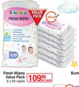 Baby Things Fresh Wipes Value Pack 6 x 80 Wipes-Per Pack