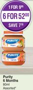 Purity 6 Months Assorted-For 6 x 80ml