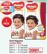Huggies Gold Nappies Jumbo Bale-Per Bale