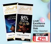 Lindt Excellence Chocolate Slab Assorted-100g Each