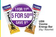 USN Vooma Energy Bar Assorted-For 5 x 25g