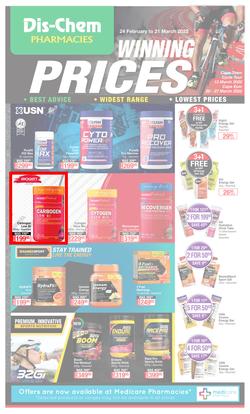 Dis-Chem : Winning Prices Sport (24 February - 21 March 2022), page 1