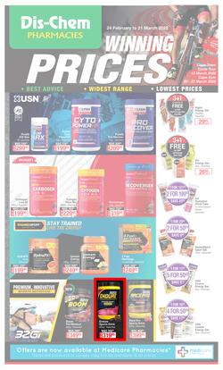 Dis-Chem : Winning Prices Sport (24 February - 21 March 2022), page 1