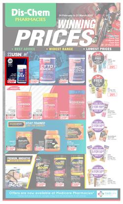 Dis-Chem : Winning Prices Sport (24 February - 21 March 2022), page 1