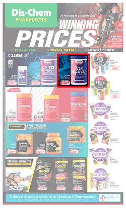 Dis-Chem : Winning Prices Sport (24 February - 21 March 2022), page 1