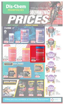 Dis-Chem : Winning Prices Sport (24 February - 21 March 2022), page 1