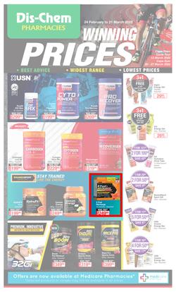 Dis-Chem : Winning Prices Sport (24 February - 21 March 2022), page 1