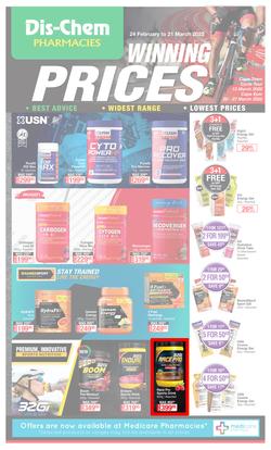 Dis-Chem : Winning Prices Sport (24 February - 21 March 2022), page 1