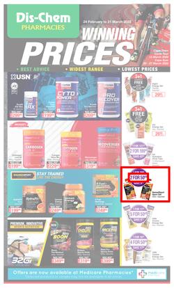 Dis-Chem : Winning Prices Sport (24 February - 21 March 2022), page 1