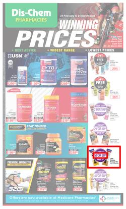 Dis-Chem : Winning Prices Sport (24 February - 21 March 2022), page 1