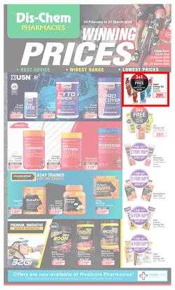 Dis-Chem : Winning Prices Sport (24 February - 21 March 2022), page 1