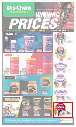 Dis-Chem : Winning Prices Sport (24 February - 21 March 2022), page 1