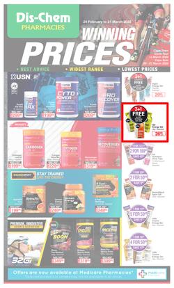 Dis-Chem : Winning Prices Sport (24 February - 21 March 2022), page 1
